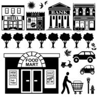 vector city street scene design elements