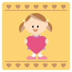 girl holding a heart message board N2