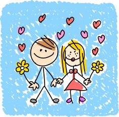 happy lover couple dating doodle cartoon illustration N2