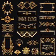 Art Deco Vintage Frames and Design Elements N14