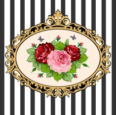Vintage rose bouquet frame