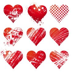 nine red heart