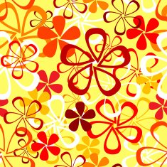 Seamless retro pattern with flowers N2