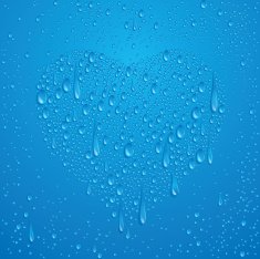 Water Droplets in Shape of Heart Vector