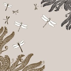 floral ornament with dragonflies N2
