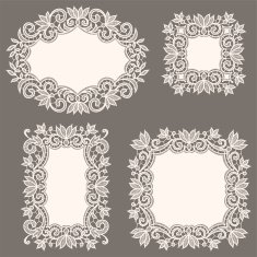 White Lace Frames Set