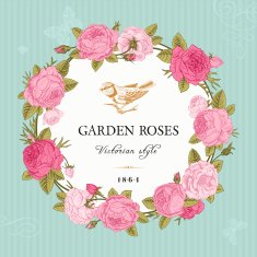 Vintage vector card Victorian style N4