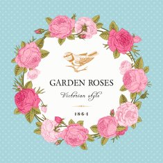 Vintage vector card Victorian style N5