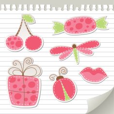 cute pink stickers