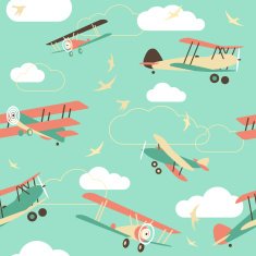 Seamless Background of Vintage Airplanes