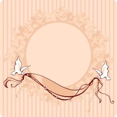 romantic card with doves