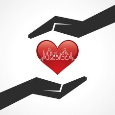 Save heart with heartbeat concept