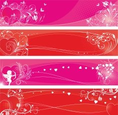 St Valentine's day banners set