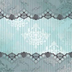 Silver and blue background with seamless lace N2