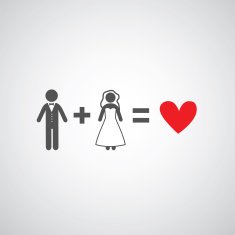 bride and groom symbol N4