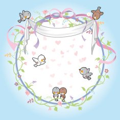Zebra Finches wedding romantic frame