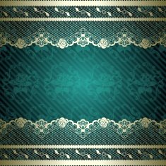 Lacy design on dark green background