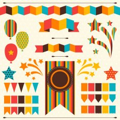 Collection of decorative elements for holiday N2
