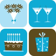 Romantic Birthday Icons