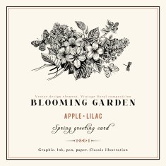 Spring vector vintage floral background