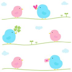 Cute Valentine Love Birds N2