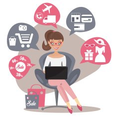 online shopping flat concept
