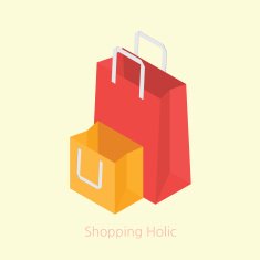 Shopping bag concept design 3d isometric vector illustration