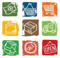 Ecommerce grunge blocks