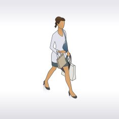 Woman Walking with Shopping Bags