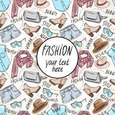 background with sketch women's clothing N2