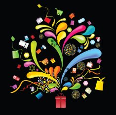 Colorful Floral Shopping Concept N2