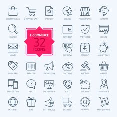 E-commerce Outline web icons set