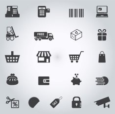 shopping icons set N13