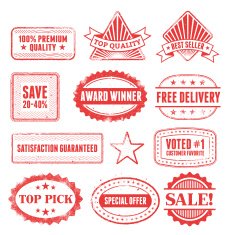 Best Sale Shopping Grunge Badge Set