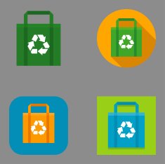 Flat Reusable Shopping Bag icons