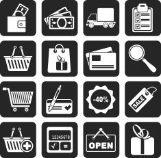 Silhouette Shopping and website icons