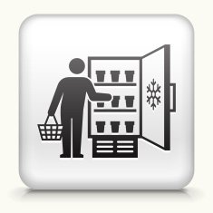 Square Button with Customer Shopping