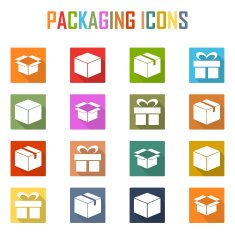 packaging flat icon with long shadow
