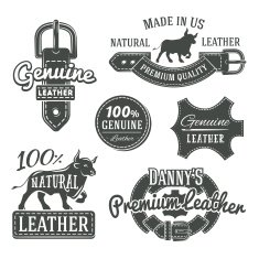 Set of vector vintage belt logo designs retro quality labels N2
