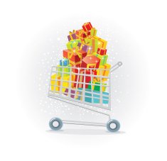 Shopping trolley full of gifts N3