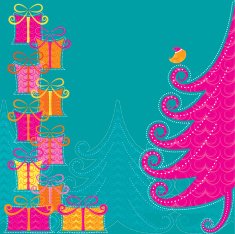 Retro colorful Christmas Card