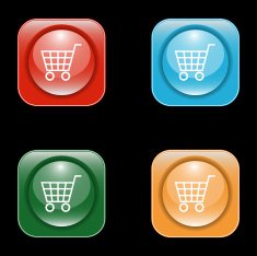 Glossy Shopping Cart Icon Buttons