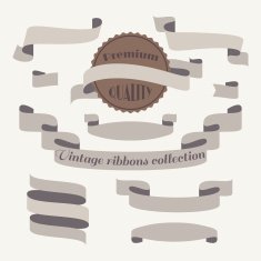 Vintage ribbons collection in vector N2