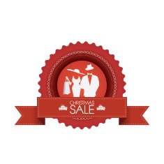 Christmas sales badge with fashionable elements Eps10 vector illustration N2