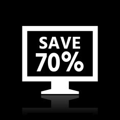 Computer Monitor icon on a black background - WhiteSeries N100