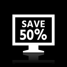 Computer Monitor icon on a black background - WhiteSeries N101
