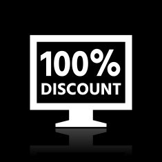Computer Monitor icon on a black background - WhiteSeries N104