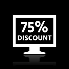 Computer Monitor icon on a black background - WhiteSeries N149