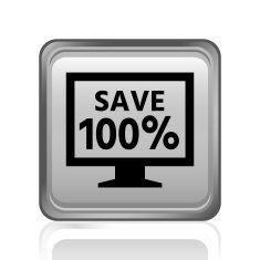 Computer Monitor icon on a square button - SteelSeries N130