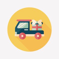 shopping cart flat icon with long shadow N6